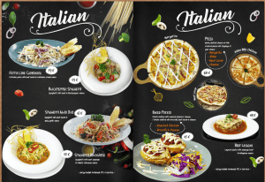 Italian menu orange brown cafe semarang